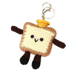 Crochet fait main Croissant Toast légume nuage porte-clés Mini mignon <span class=keywords><strong>laine</strong></span> tricoté tissé sac souple pendentif accessoires cadeau - Product Image 4