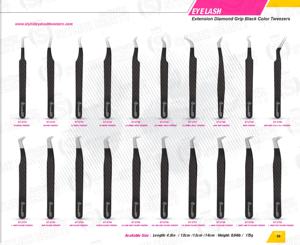 Pince à épiler d'extension de cils de Volume de botte mince de haute qualité avec pointe de fibre de poignée de diamant outil de beauté de Logo personnalisé - Product Image 5