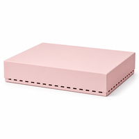 Boîte cadeau rigide rose clair, style plateau peu profond, finition mate pour accessoires de beauté, vente en gros et au détail directement de l'usine