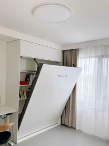 Estantería de pared oculta multifuncional, armario de cama Murphy, librería giratoria para una utilización óptima del espacio, cama Murphy de tamaño King - Product Image 6