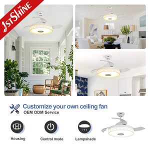 1stshine Led Ventilador de techo de alta velocidad Eficiente RGB LED <span class=keywords><strong>3</strong></span> colores de iluminación Ventilador de Techo Retráctil con control remoto - Product Image 4