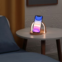 Lampe de chargeur sans fil pliable multifonctionnelle en bois avec support de téléphone, puissance de sortie 20W, entrée 9V-12V 100-240V, modèle B21 pour écouteurs