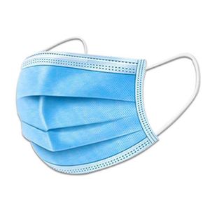 Masque anti-poussière bleu en tissu non tissé Meltblown à 3 couches, paquet de 50 pour usage civil - Product Image 4