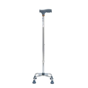Adjustable Aluminum Alloy Four Corner <b>Walking</b> <b>Stick</b> With Rubber Tips For Elderly Outdoor Use - Product Image 1