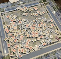 Tuiles de Mahjong Américaines de Qualité Supérieure, Personnalisables, avec un Design Artistique en Forme de Noeud, Contemporaines, Durables, de Taille Standard, Finition Mate Frotte à la Main