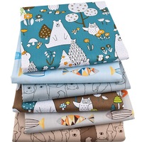 Lot de 6 tissus écologiques et durables à motifs d'ours, pré-coupés pour la couture, le quilting et l'artisanat, carrés et feuilles de tissu pour le travail manuel