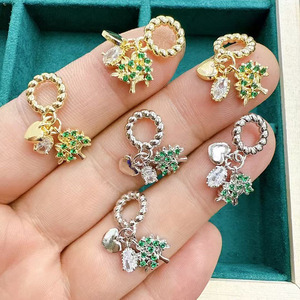CZ9102 delfino e stella d'oro 18K placcato in argento conchiglia e stelle marine sole e luna ciondolo triplo ciondolo per bracciale - Product Image 2