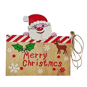 Adorno Navideño de Madera con Forma de Copo de Nieve, Rectangular, Cortado con Láser, Decoración Colgante de Madera de Paulownia, a Todo Color, Ecológico, Decoración para Puerta - Product Image 2