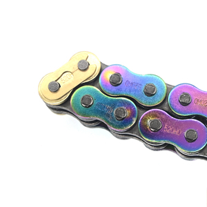 Catena di trasmissione colorata per moto 415/420/428/428/520 <span class=keywords><strong>H</strong></span> <span class=keywords><strong>O</strong></span> <span class=keywords><strong>X</strong></span>, catena a rulli a doppio passo con tempra ad alta frequenza - Product Image 5