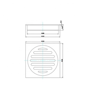 Nhà Máy Watermark phù hợp với 21 dày gạch vòi hoa sen xả bìa hình chữ nhật tắm tầng Grate chất thải cho phòng tắm phù hợp - Product Image 3