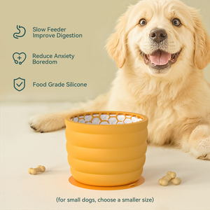 Bol pour chien en silicone anti-étouffement, nouveau design, vente directe d'usine Kinghon, bol pour animaux de compagnie en silicone amusant, antidérapant, bol pour chien à alimentation lente - Product Image 2