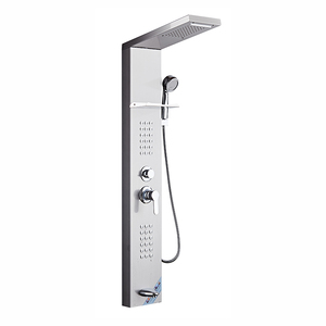 Colonna Doccia a Parete Idealex Nera Contemporanea <span class=keywords><strong>in</strong></span> Acciaio Inox con LED e Rubinetto <span class=keywords><strong>in</strong></span> <span class=keywords><strong>Ottone</strong></span> per <span class=keywords><strong>Bagno</strong></span> <span class=keywords><strong>in</strong></span> Super Offerta - Product Image 5