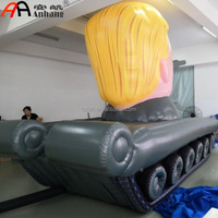 Tank gonflable géant personnalisé avec réplique de personnage de dessin animé en forme de tête de célébrité pour événement, campagne politique, décoration extérieure