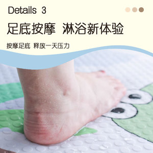 แผ่นรองอาบน้ำพีวีซีรูปฮิปโปน้อยแสนสุข รูปทรงสี่เหลี่ยมผืนผ้า กันลื่น ลายการ์ตูน สำหรับห้องน้ำ เด็กอาบน้ำ ใช้ในห้องน้ำ - Product Image 2