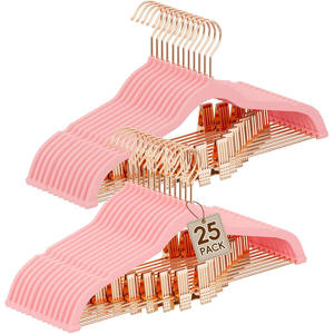 Perchas de Terciopelo de Alta Calidad con Clips Ajustables, Perchas Delgadas Antideslizantes de Fieltro para Pantalones - Product Image 1