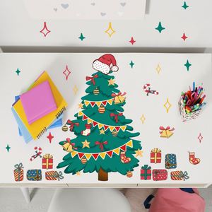 Ensemble d'autocollants de fenêtre de Noël mignons avec cadeaux 30*40cm*2pcs Décorations festives pour la maison, les vitrines de magasins, les fournitures de fête de Noël - Product Image 6