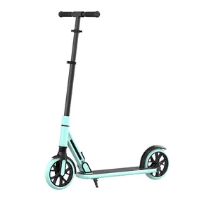Venta al por mayor patadas scooter-Venta al por mayor, dos ruedas grandes de PU de 200mm, plegable, patinete De Pie ajustable para adultos