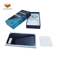 Boîte de téléphone vide en carton imprimé avec motif de couleur et logo personnalisé avec plateau de câble de données en plastique