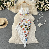 EN STOCK haut de bikini en tricot au crochet avec jupe de plage à franges robe de plage évider couvertures fabricants de maillots de bain de carnaval