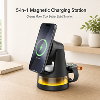 Pengisi Daya Nirkabel Magnetik 5-in-1 Qi2.2 25W, Dock Pengisian Multi-Perangkat untuk iPhone, Samsung Galaxy, Google Pixel, Smart Watch & AirPods