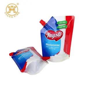 Food Mayonnaise Packaging Spout Pouch Bag Aluminum Foil Packaging Stand up Spouted Baby Food Pouch Bag for Sauce Salad