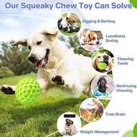 Balle pour chien en caoutchouc TPR épaissi écologique, jouet couineur personnalisé avec logo pour mâcheurs agressifs, usine OEM