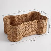 Waterhyacinten geweven opbergmand voor kleine spullen, fruit- en groenteorganizer voor de woonkamer, handgeweven mand