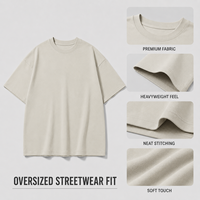 T-Shirt Boxy Cropped Oversized Homme à Col Tombant en Coton 100%, Personnalisé avec Logo, Qualité Supérieure 260 GSM, Coupe Ample et Épaisse