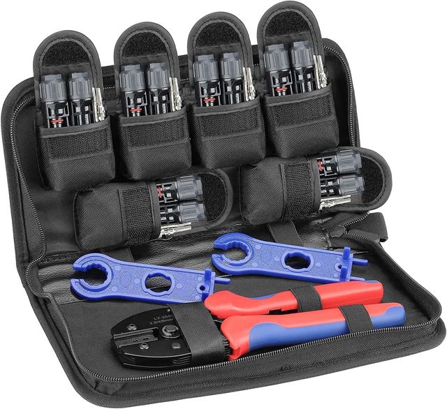 Terminal Solar Plier Tool Set Networking Toolkit With Connectors Solar Panel Crimping Tool Kit