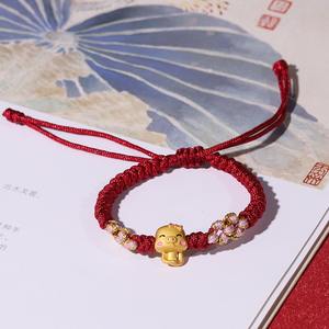 2025 nouvel an corde rouge bonne chance mignon mat or serpent <span class=keywords><strong>Bracelet</strong></span> pour femmes filles - Product Image 6