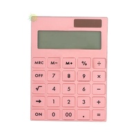 Calculatrice en acrylique transparente rose doré, calculatrice rose de bureau, calculatrice en acrylique à usage général pour le bureau et l'école