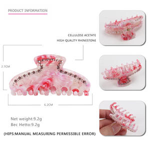 Pinzas para el Cabello con Pedrería, Pinzas para el Cabello de Acetato de Alta Calidad, Pinzas para el Cabello para Mujeres y Niñas, Accesorios para el Cabello con Clip para Cola de Caballo - Product Image 4