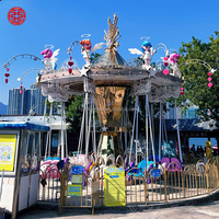 Manège Chaise Volante Ailes d'Ange avec Lumières LED pour Parc d'Attractions, Fête Foraine, Carnaval, Centre Commercial