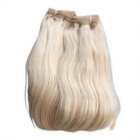 Nandee House Cheveux Indiens 100% Vierges, Double Trame Faite à la Machine, Haute Qualité, Aspect Naturel, Cheveux de Temple, Lisses, Décolorés Naturellement 613