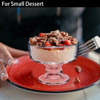 Bol en verre Ensemble Clair À Dessert Pieds Tasses En Verre Bagatelle Dégustateurs ensemble de 4 Vaisselle et Serverware