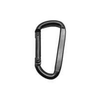 Grand mousqueton en fer de 6 cm en forme de D, accessoire de ceinture de sécurité pour l'escalade en extérieur, crochet avec traitement électrolytique pour porte-clés