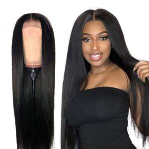 Perruques européennes et américaines en Fiber chimique, dentelle de longueur moyenne, perruque de <span class=keywords><strong>cheveux</strong></span> humains longs et raides - Product Image 2