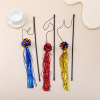 58 Jouets à mâcher pour chats en satin avec pompon et motifs géométriques/lettres pour usage intérieur/extérieur, marque MQL, vente en gros
