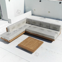 Canapé d'extérieur en teck massif moderne Sigma, fabrication en gros, couleur personnalisée, meubles de jardin pour hôtel