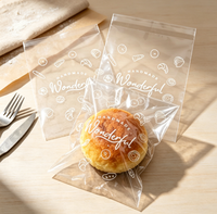 Sacs à pain transparents en OPP thermoscellables avec impression personnalisée en cellophane pour l'emballage de produits de boulangerie, biscuits, toasts, aliments pour la vente au détail