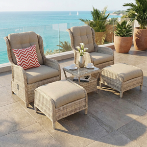 مجموعات حديثة مقاومة للماء من البلاستيك الخيزران الروطان الصلب/الألومنيوم إطار الفناء حديقة حديقة مستودع غرفة نوم فندق - Product Image 1