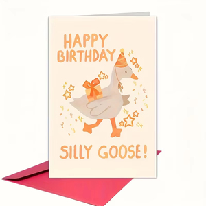 Biglietto d'<span class=keywords><strong>Auguri</strong></span> Divertente con Design a Forma <span class=keywords><strong>di</strong></span> Oca e Busta, Carta con Finitura Opaca - Grazioso Biglietto <span class=keywords><strong>di</strong></span> <span class=keywords><strong>Auguri</strong></span> per Regalo <span class=keywords><strong>di</strong></span> <span class=keywords><strong>Compleanno</strong></span> - Product Image 1