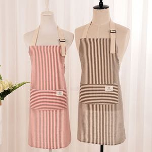 Linen Cotton <b>Kitchen</b> <b>Apron</b> Breathable Lightweight Unisex Cooking Bib Cross-Back Work Smock for Cafe Bakery - Product Image 3