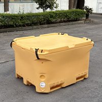 Glacière portable moderne 550L rotomoulée à isolation thermique, avec panneau solaire, pour stockage de glace sèche, construction robuste, logo personnalisé