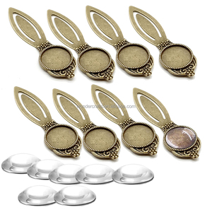 <span class=keywords><strong>WD</strong></span> ขายส่งวินเทจดอกไม้แห้งตัวอย่างพืชบุ๊คมาร์คสําริดโบราณเปล่าโลหะกลม Gunmetal บุ๊คมาร์คสําริดโบราณ - Product Image 3