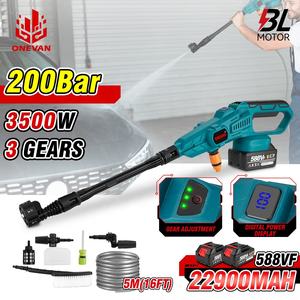 Беспроводной аккумуляторный мини-распылитель 3500 Вт для мойки автомобилей, <span class=keywords><strong>3</strong></span> режима, высокое давление, для аккумуляторов 18 В - Product Image 2