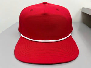 Gorra Trucker de 5 Paneles Personalizable con Bordado de Animales en Algodón/Nailon Rojo, con Cuerda, Personalizable al por Mayor, Gorra Snapback con Cuerda 256 - Product Image 2