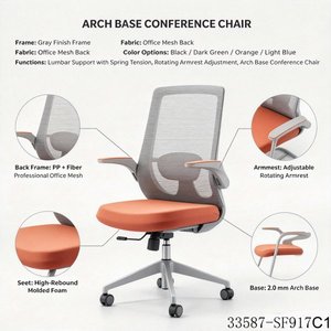 Chaise de bureau ergonomique en maille, dossier moyen, pivotante, avec accoudoirs fixes, siège inclinable vert 33587-SF917C - Product Image 4