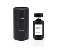 Vaporisateur de parfum en verre unique de haute qualité Fabricant de flacon de parfum à sertir rond noir 30ml 50ml 100ml avec boîte-cadeau