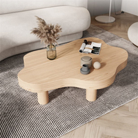 Table basse irrégulière en bois naturel de conception de ferme moderne Table basse rustique avec pieds en bois massif